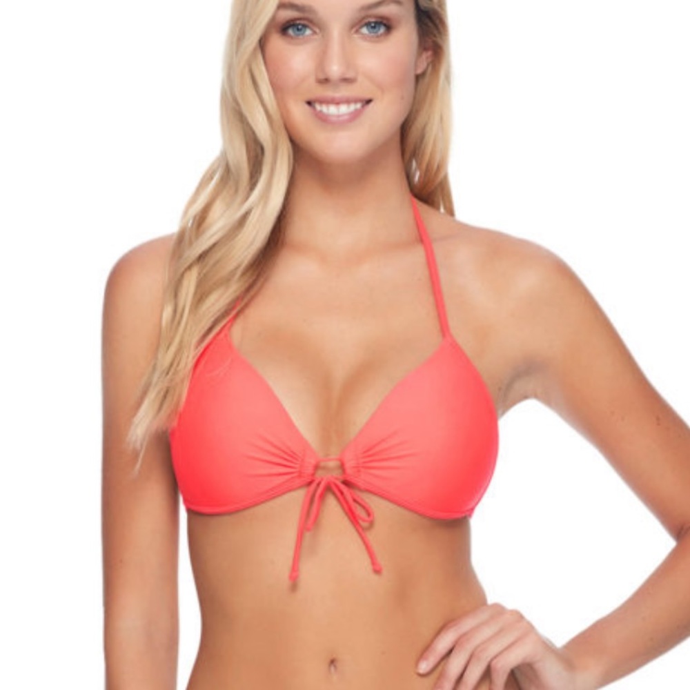 Push up coral bikini top